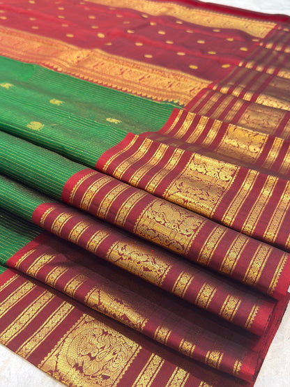 Green Handwoven Pure Silk Kanjivaram