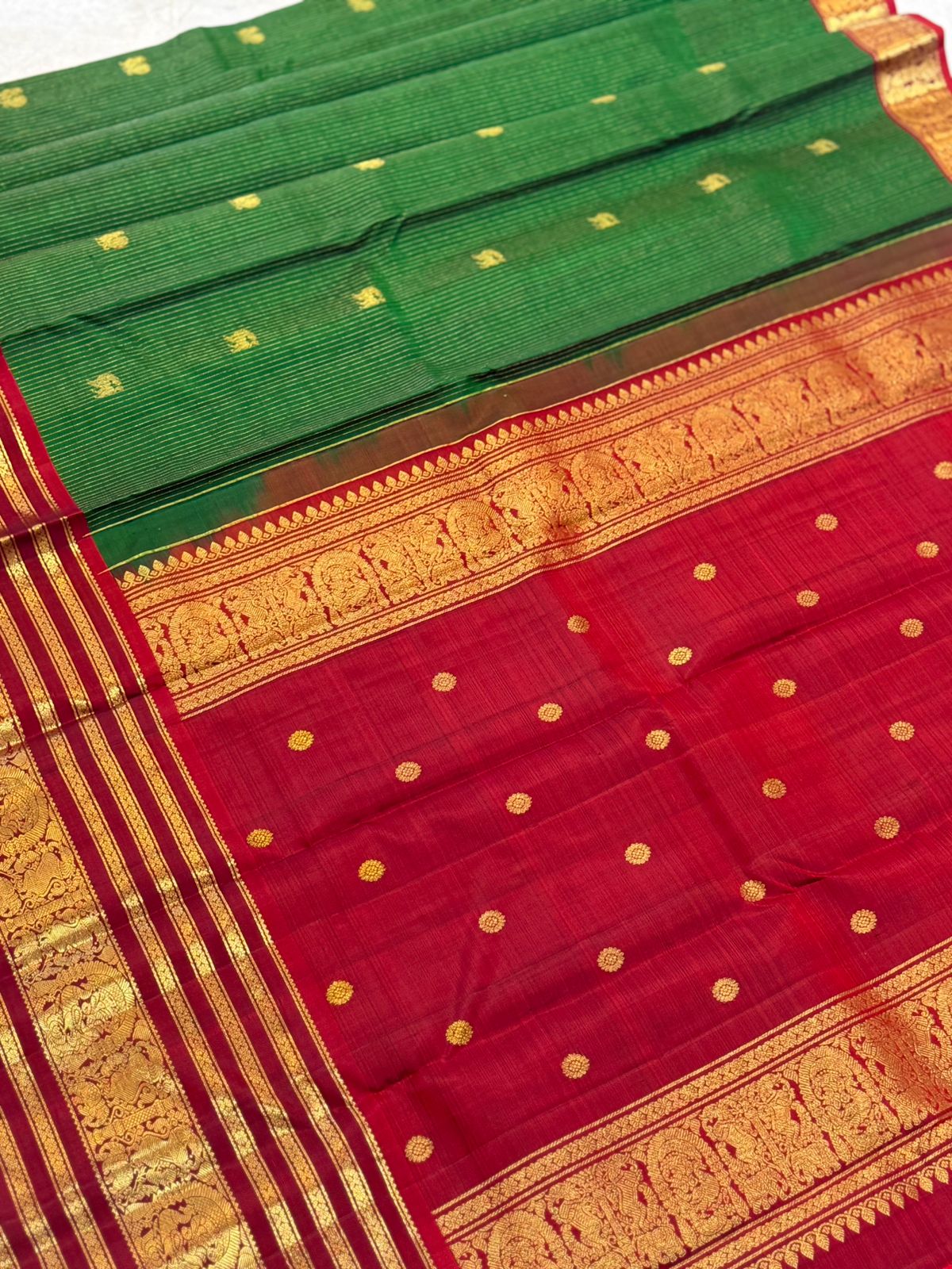 Green Handwoven Pure Silk Kanjivaram