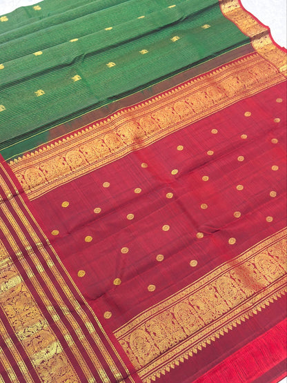Green Handwoven Pure Silk Kanjivaram