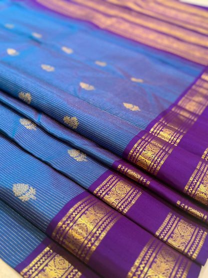 Blue Silver Zari Handwoven Saree
