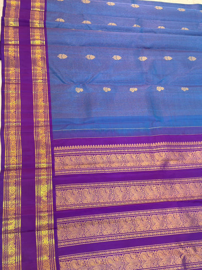 Blue Silver Zari Handwoven Saree