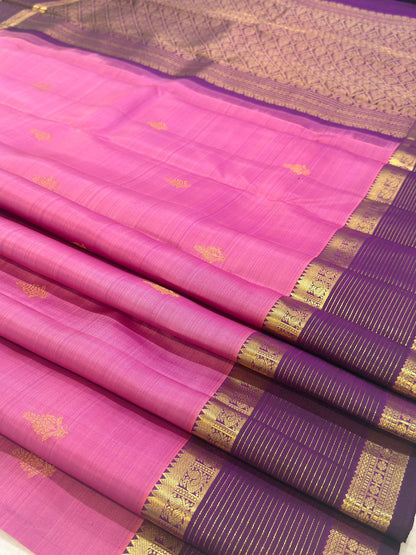 Soft Pink Purple Kanjivaram Saree
