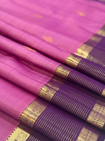 Soft Pink Purple Kanjivaram Saree