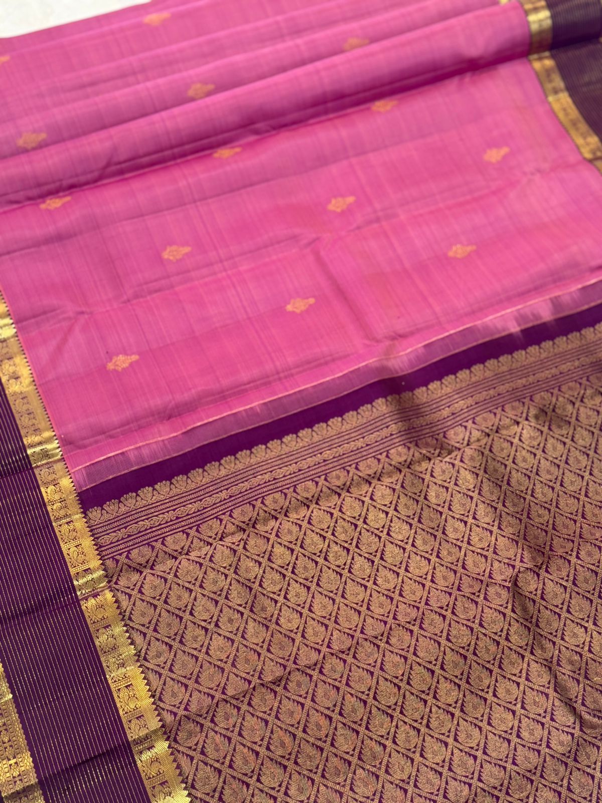 Soft Pink Purple Kanjivaram Saree
