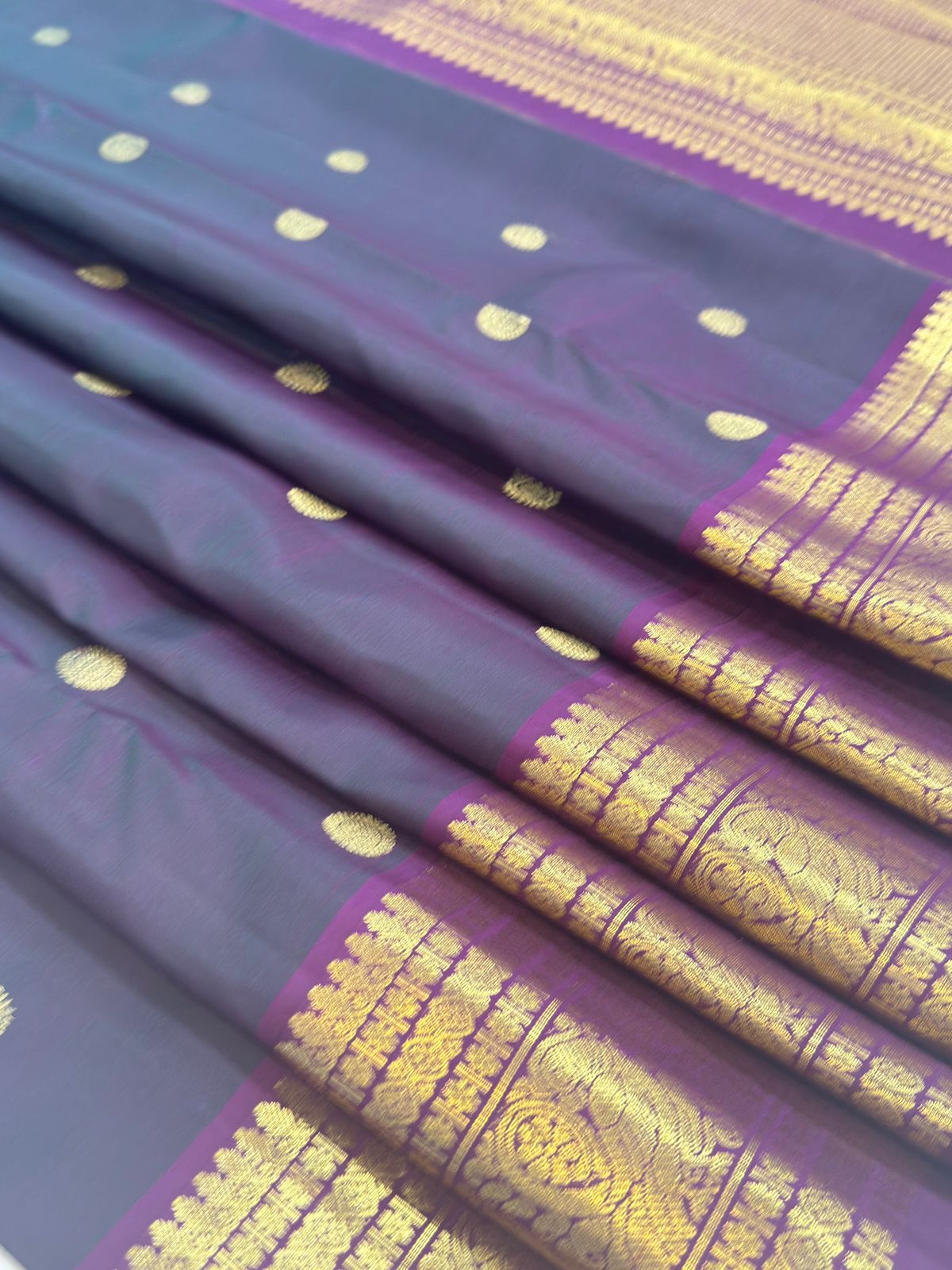 Royal Blue Purple Silk Saree