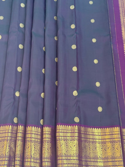 Royal Blue Purple Silk Saree