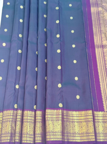 Royal Blue Purple Silk Saree