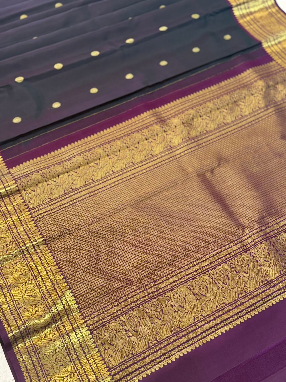 Royal Blue Purple Silk Saree