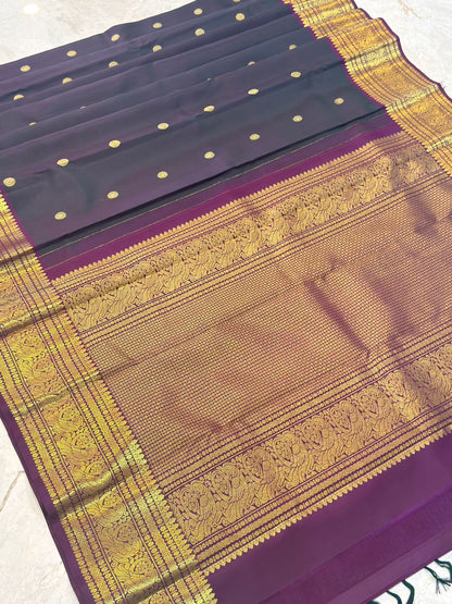 Royal Blue Purple Silk Saree