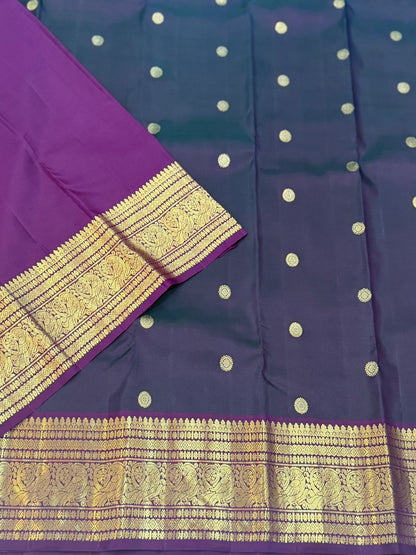 Royal Blue Purple Silk Saree