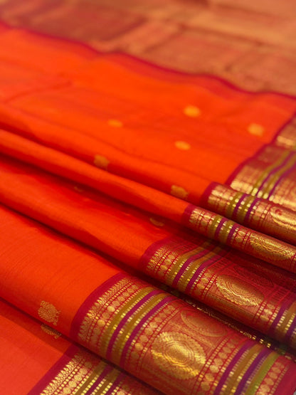 Orange Gold Handwoven Kanjivaram