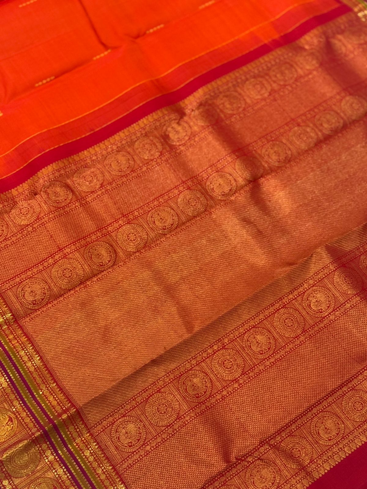 Orange Gold Handwoven Kanjivaram
