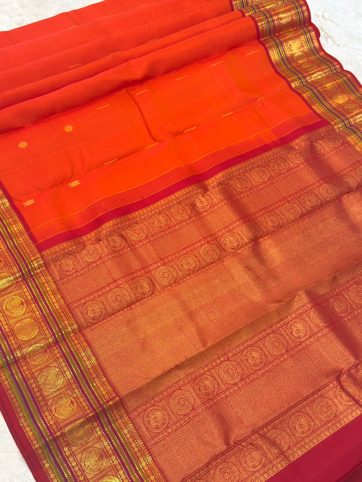 Orange Gold Handwoven Kanjivaram