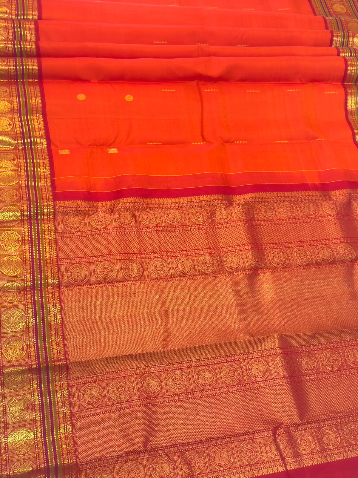 Orange Gold Handwoven Kanjivaram