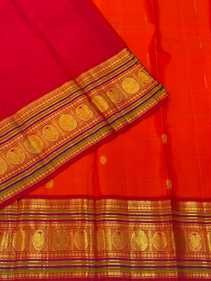 Orange Gold Handwoven Kanjivaram