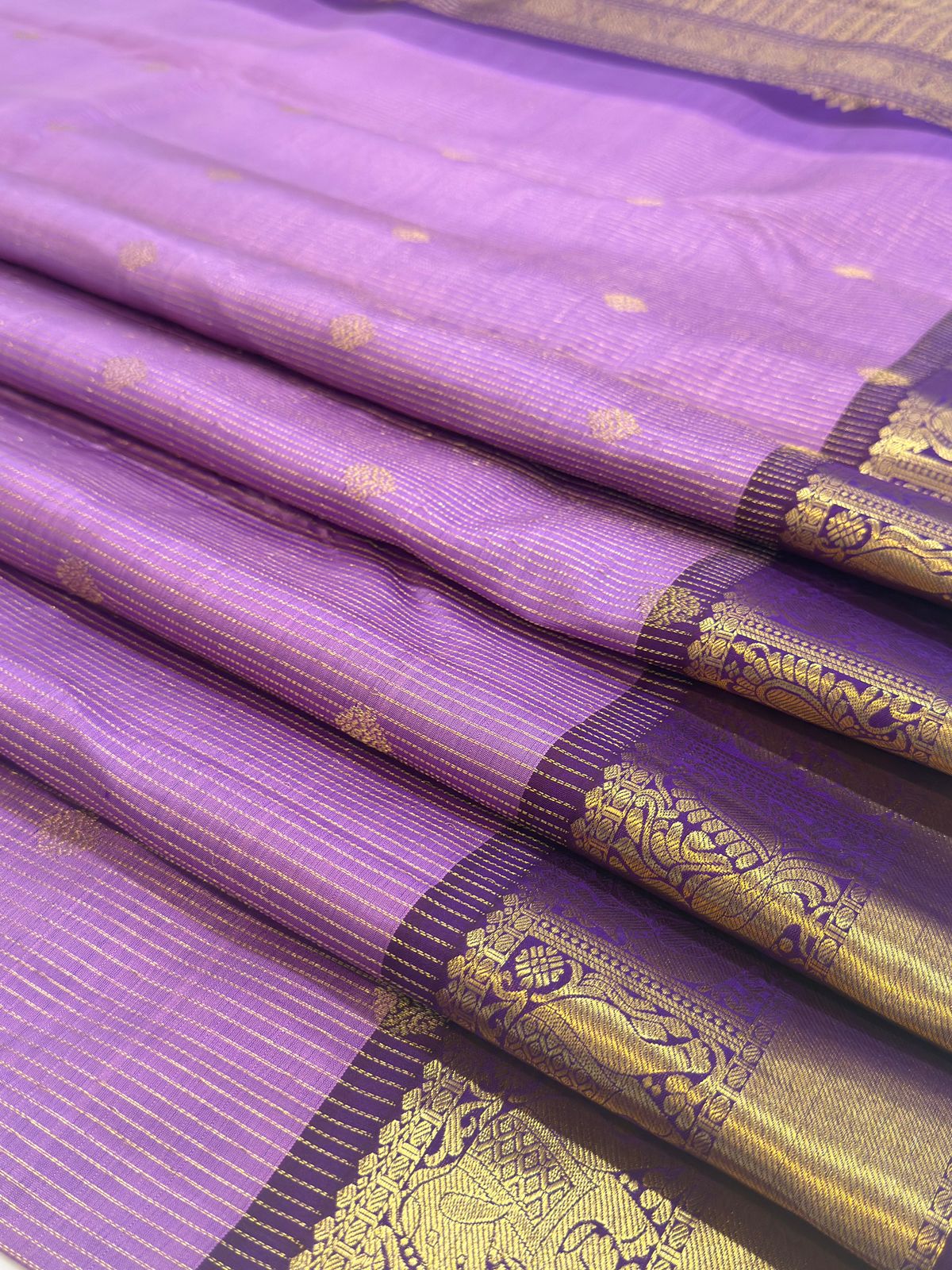 Lavender Purple Zari Handwoven Saree