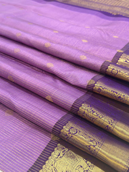 Lavender Purple Zari Handwoven Saree