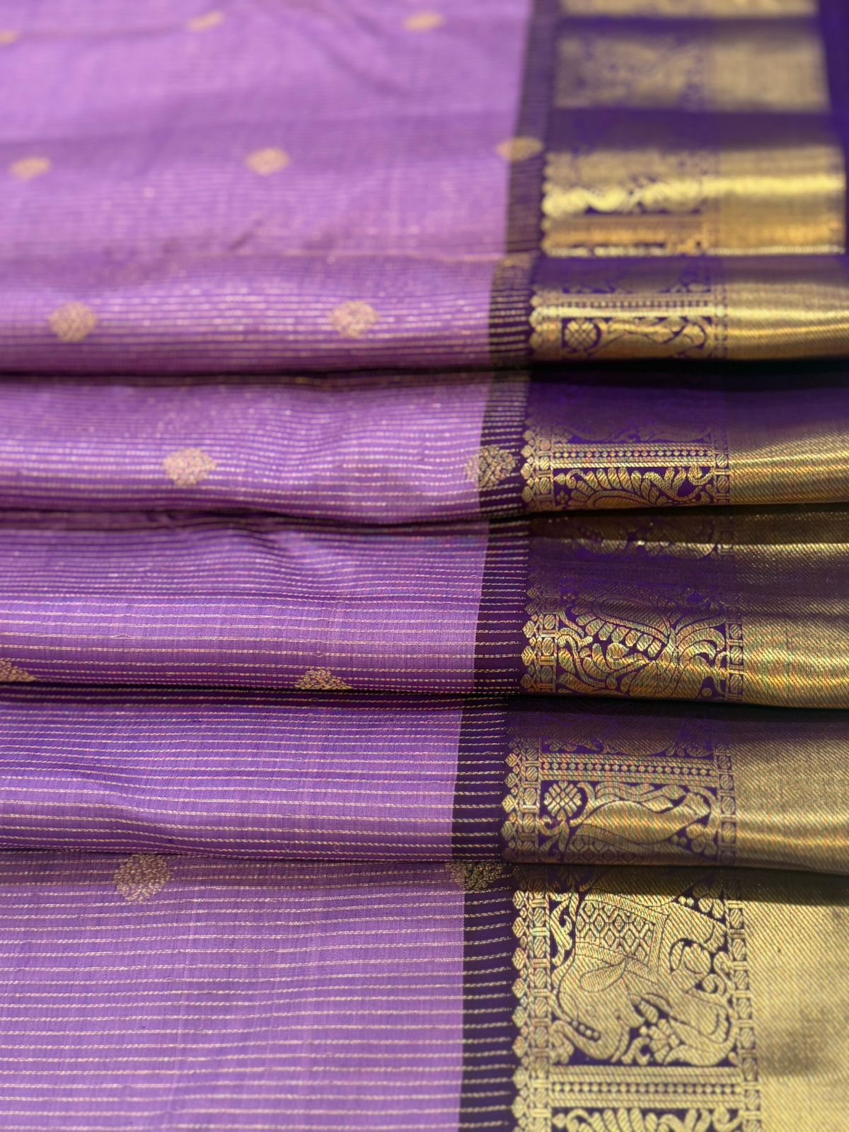 Lavender Purple Zari Handwoven Saree