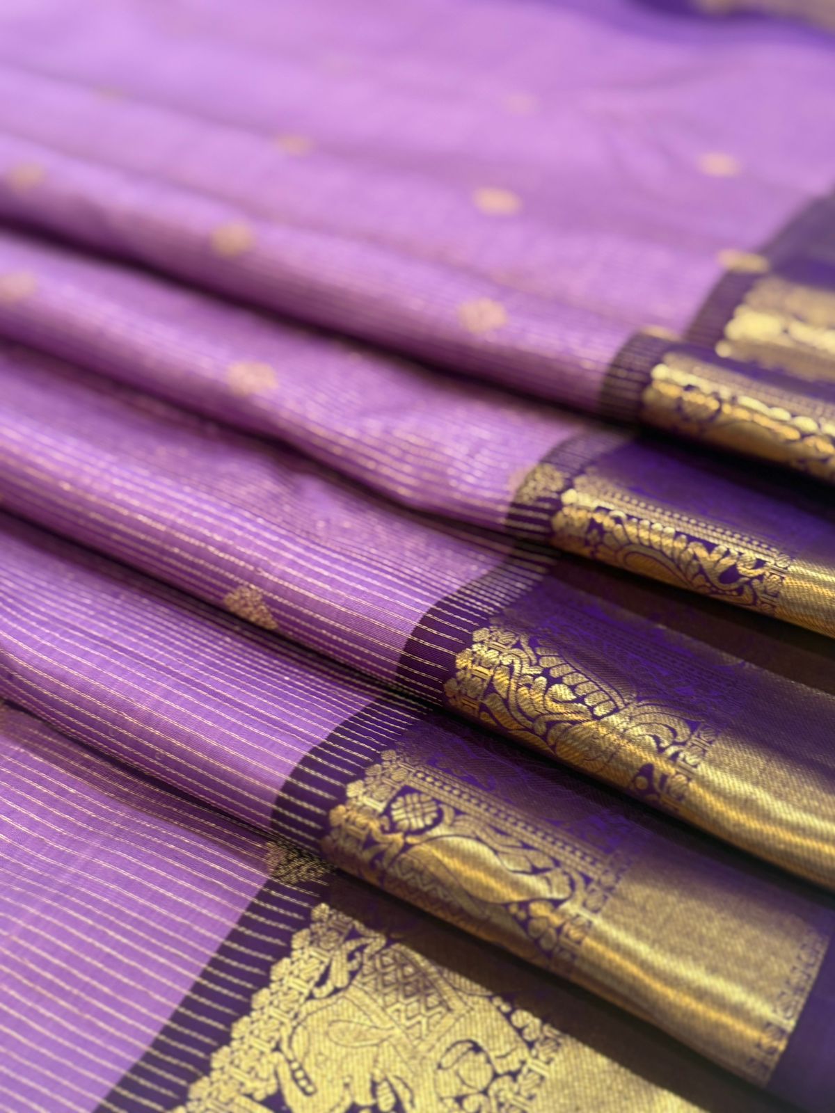 Lavender Purple Zari Handwoven Saree