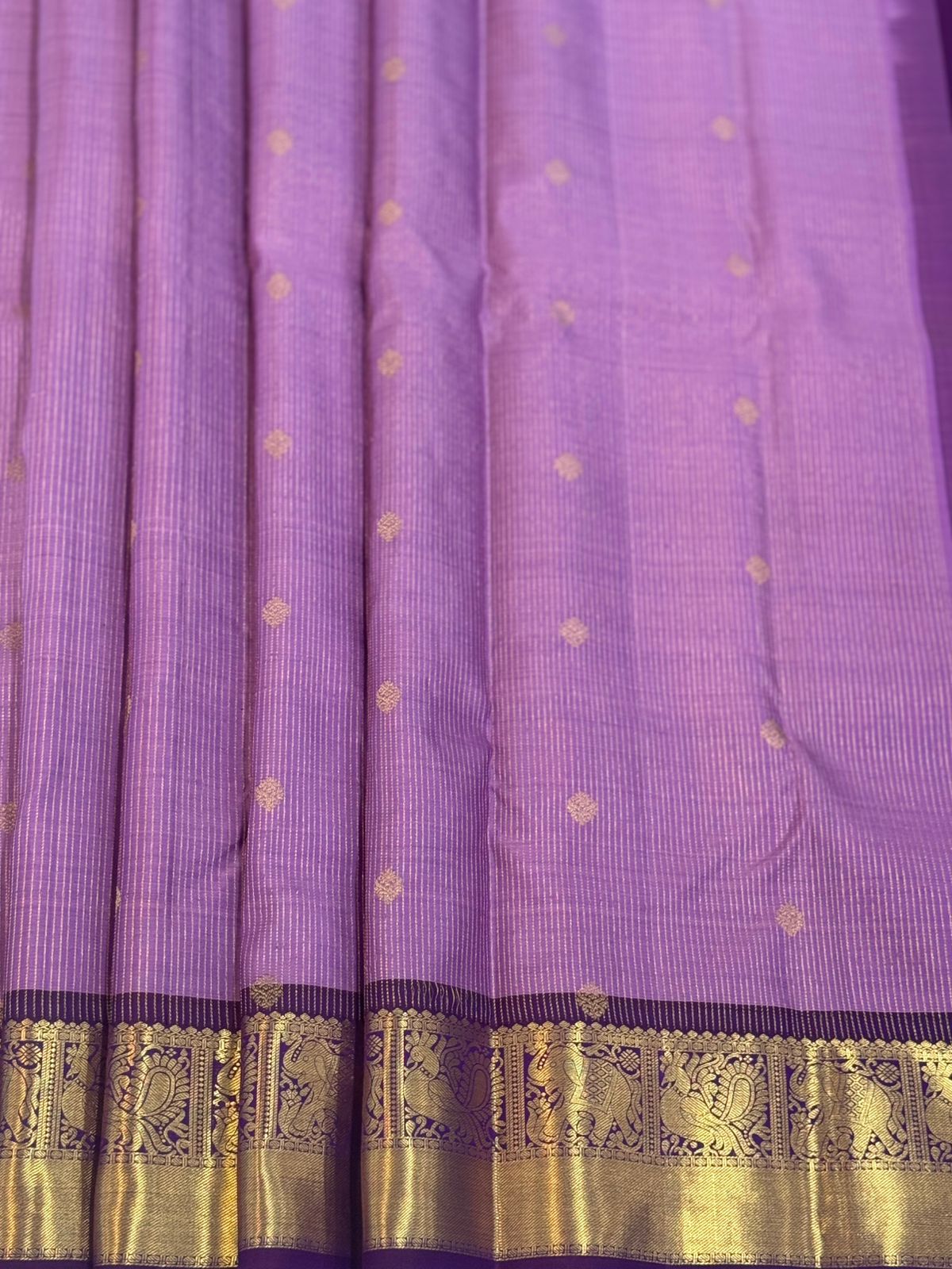 Lavender Purple Zari Handwoven Saree