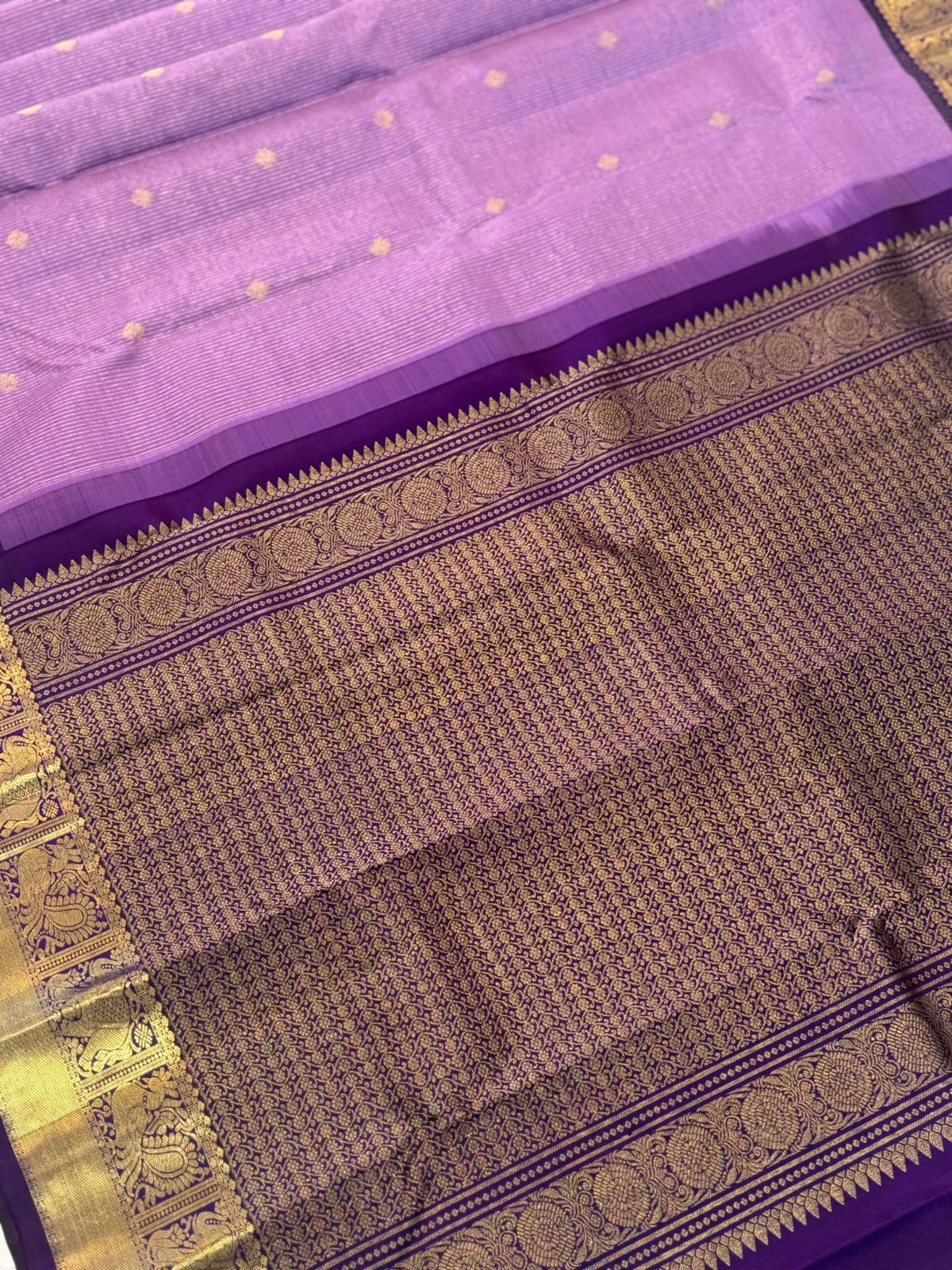 Lavender Purple Zari Handwoven Saree