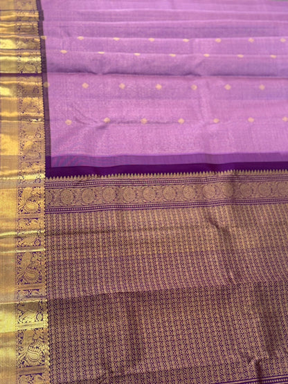 Lavender Purple Zari Handwoven Saree