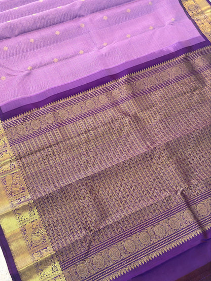 Lavender Purple Zari Handwoven Saree