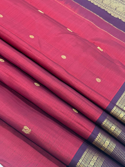 Red Purple Kanjivaram Saree