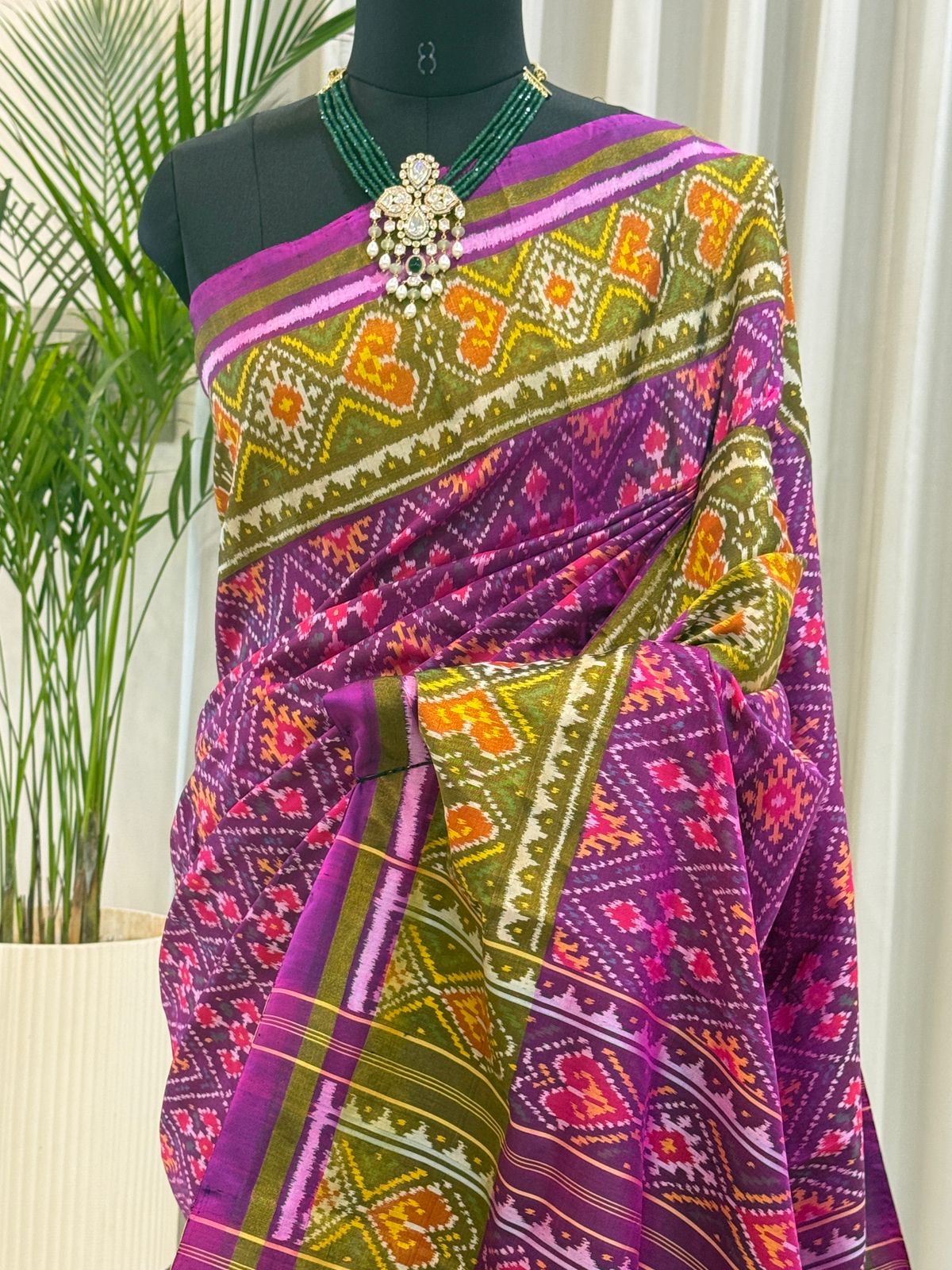 Purple Silk Vibrant Ikkat Patola