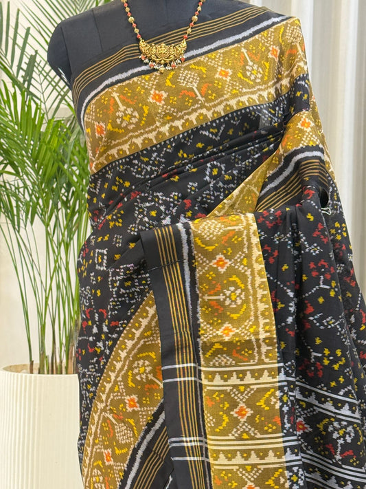 Black With Yellow Ikat Motifs
