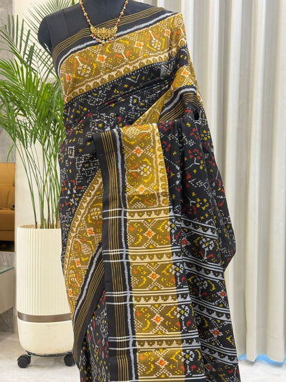 Black With Yellow Ikat Motifs