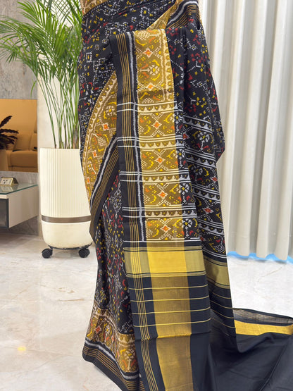 Black With Yellow Ikat Motifs