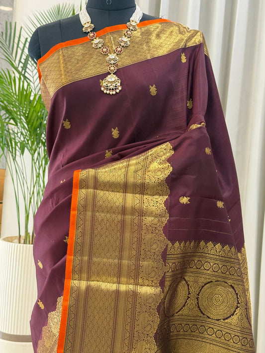 Brown Gold Kanjivaram Silk