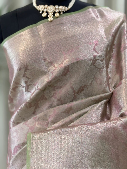 Pastel Pink Banarasi Saree
