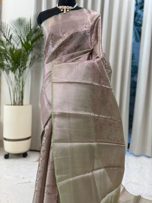 Pastel Pink Banarasi Saree