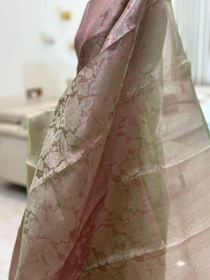 Pastel Pink Banarasi Saree