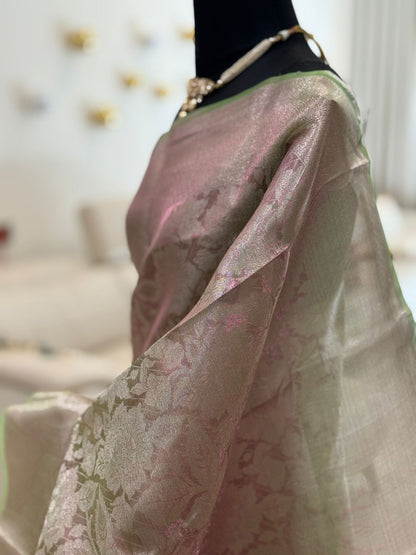 Pastel Pink Banarasi Saree