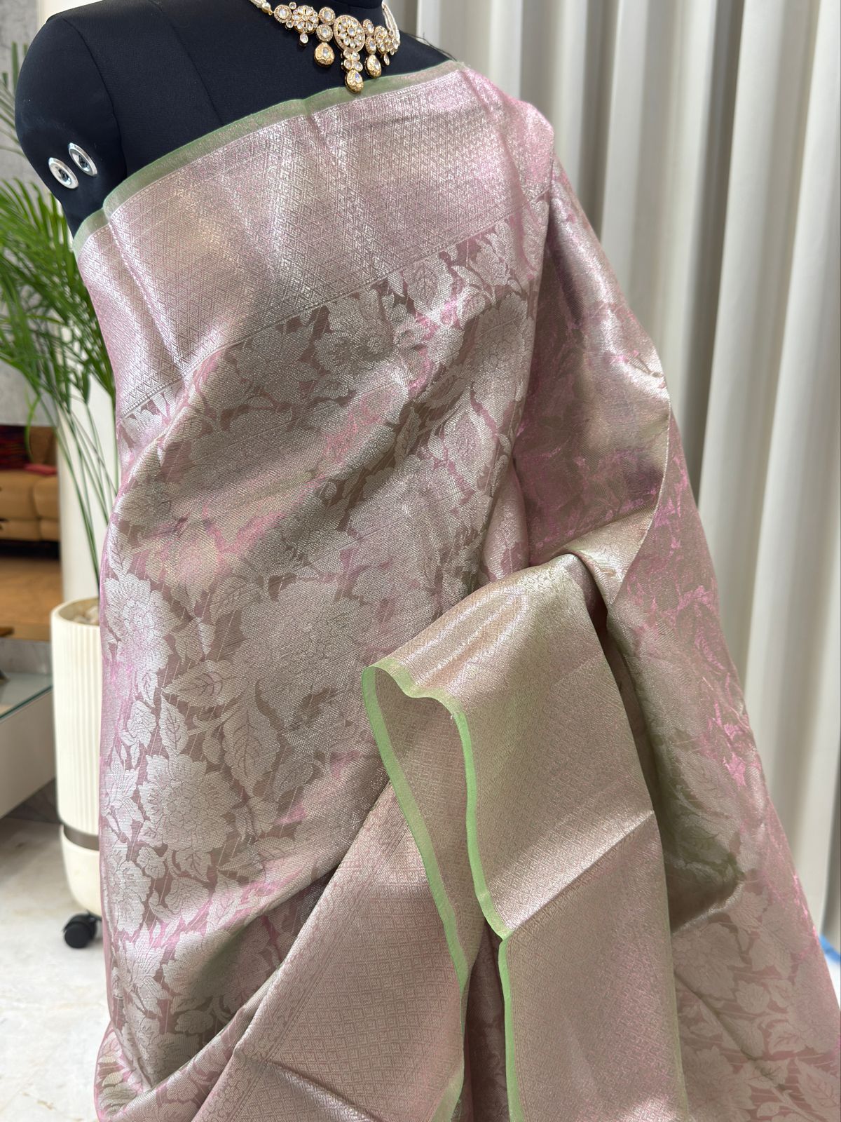 Pastel Pink Banarasi Saree