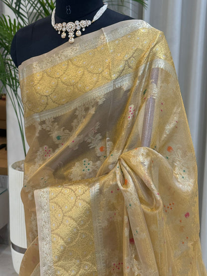 Golden Banarasi Tissue Saree