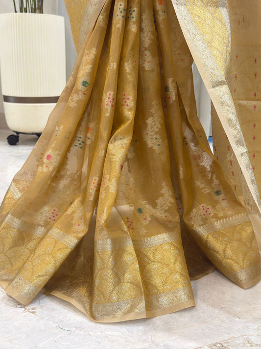 Golden Banarasi Tissue Saree