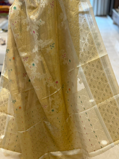 Golden Banarasi Tissue Saree