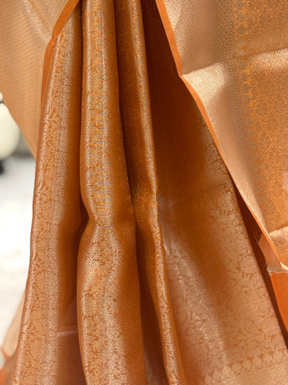 Orange Tissue Banarasi Saree
