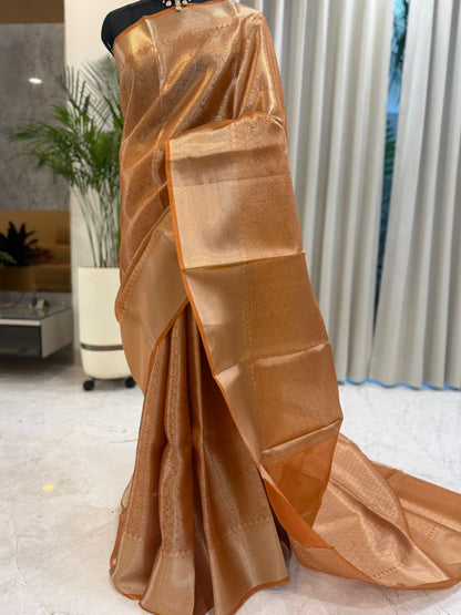 Orange Tissue Banarasi Saree