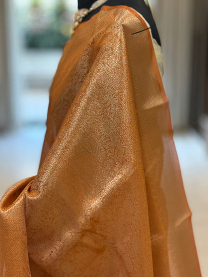 Orange Tissue Banarasi Saree