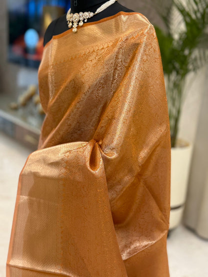Orange Tissue Banarasi Saree