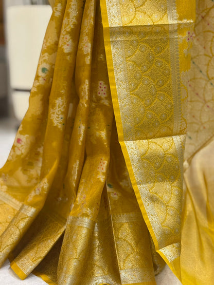 Golden Mango Banarasi Silk Saree