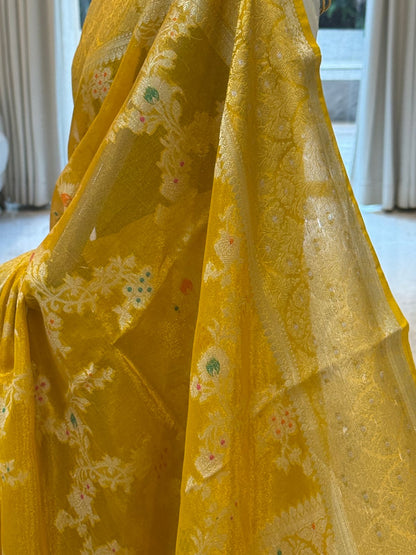 Golden Mango Banarasi Silk Saree