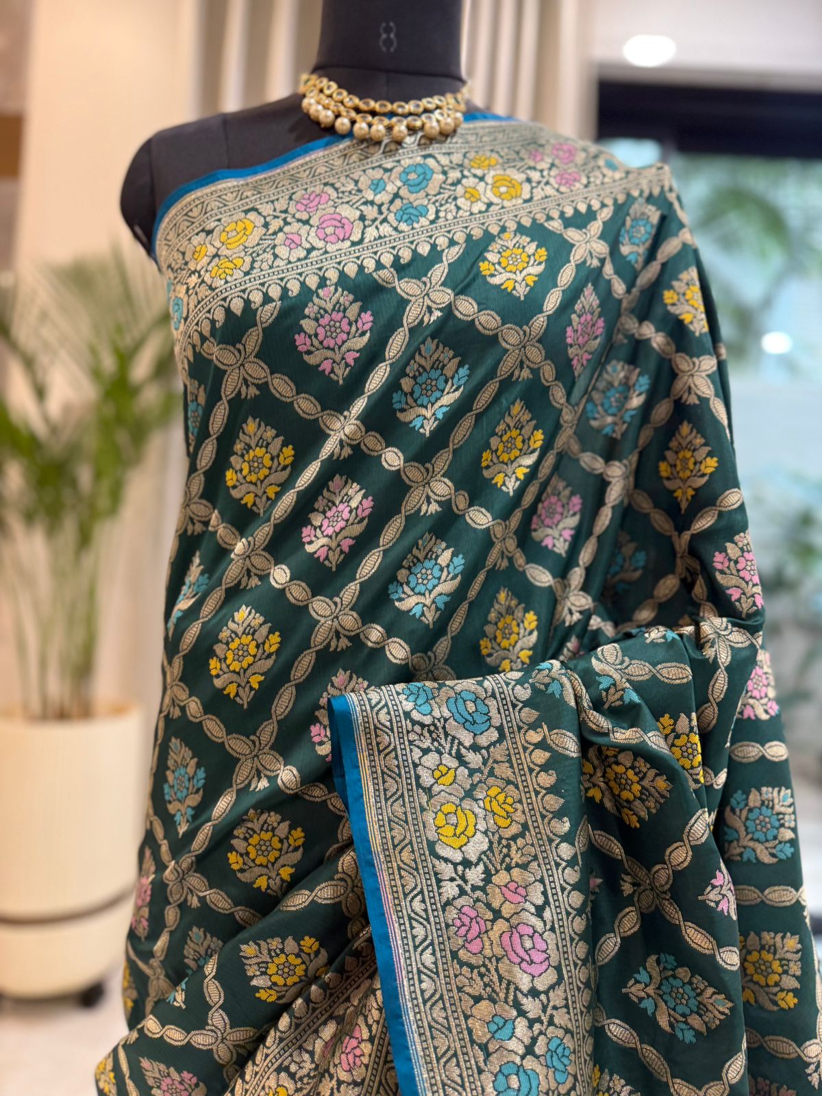 Green Katan Silk Banarasi Saree