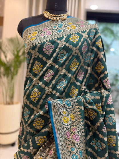 Green Katan Silk Banarasi Saree