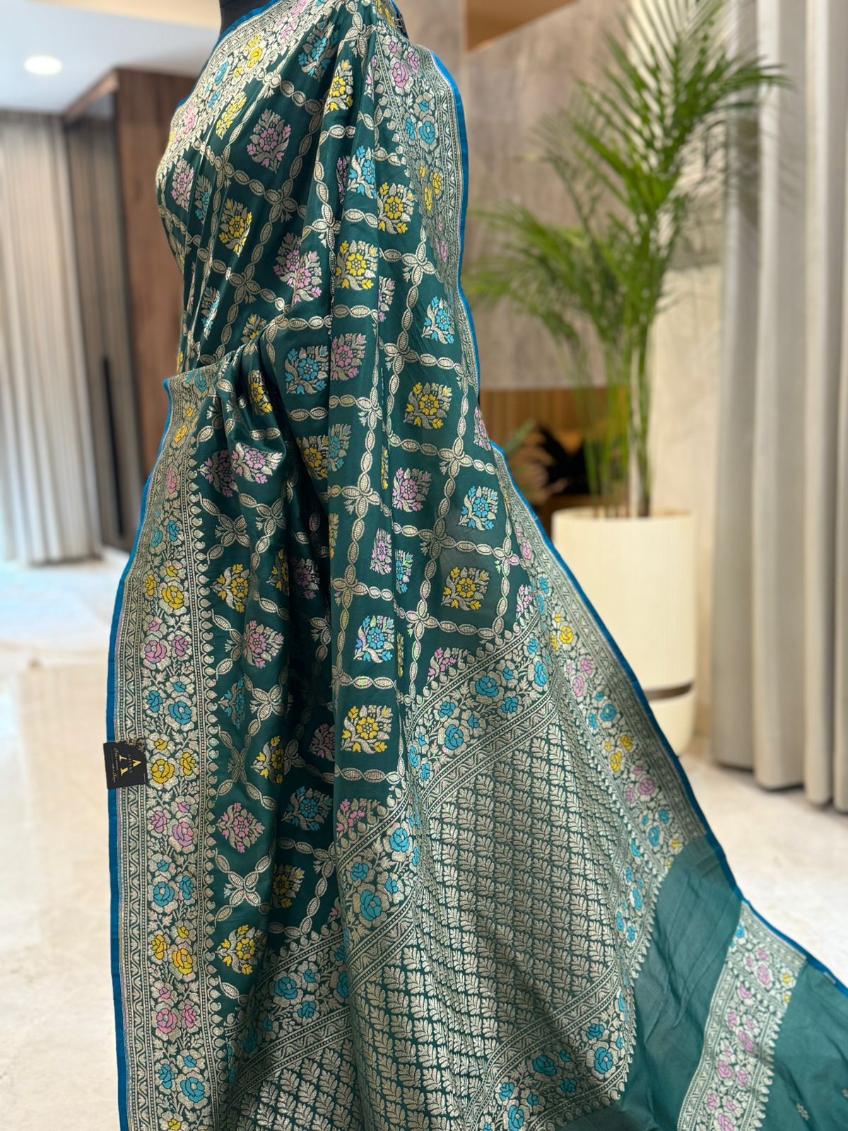 Green Katan Silk Banarasi Saree